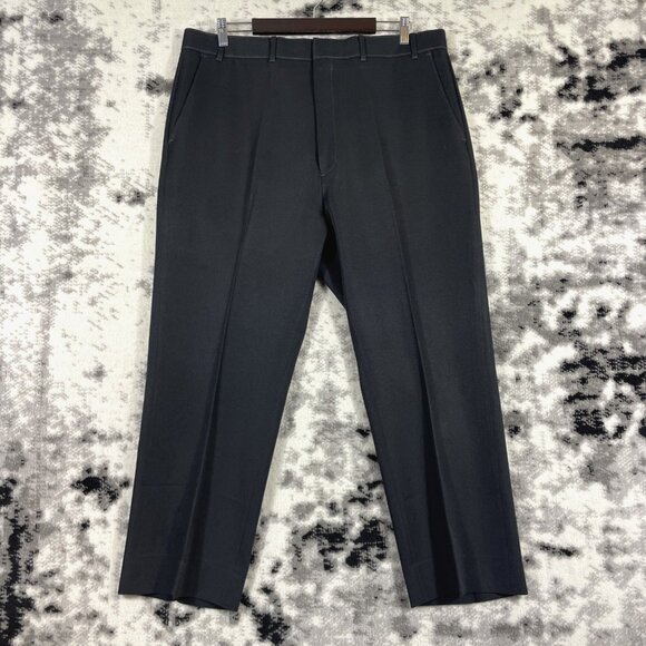 Vintage Levis Action Slacks Pants Mens Size 40x32 Black Pleated Dacron Polyester - Picture 1 of 13